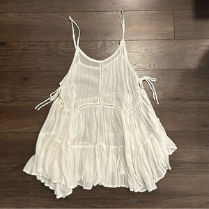 FOREVER 21 White Flowy Spaghetti Strap Top